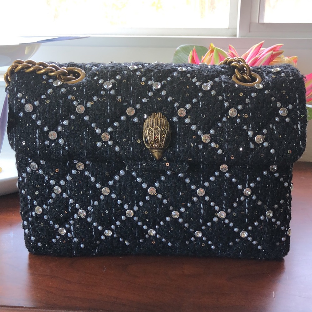 NEW Kurt Geiger tweed studded Kensington bag